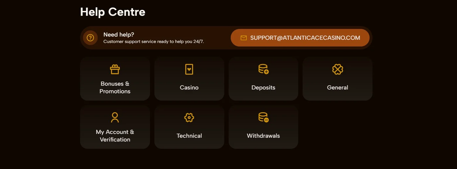 AtlanticAce Casino support